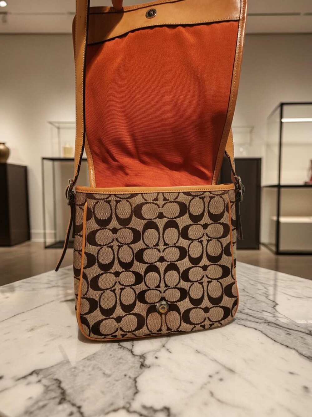 Coach Messenger Bag – Tan Leather Trim - Picture 3 of 16